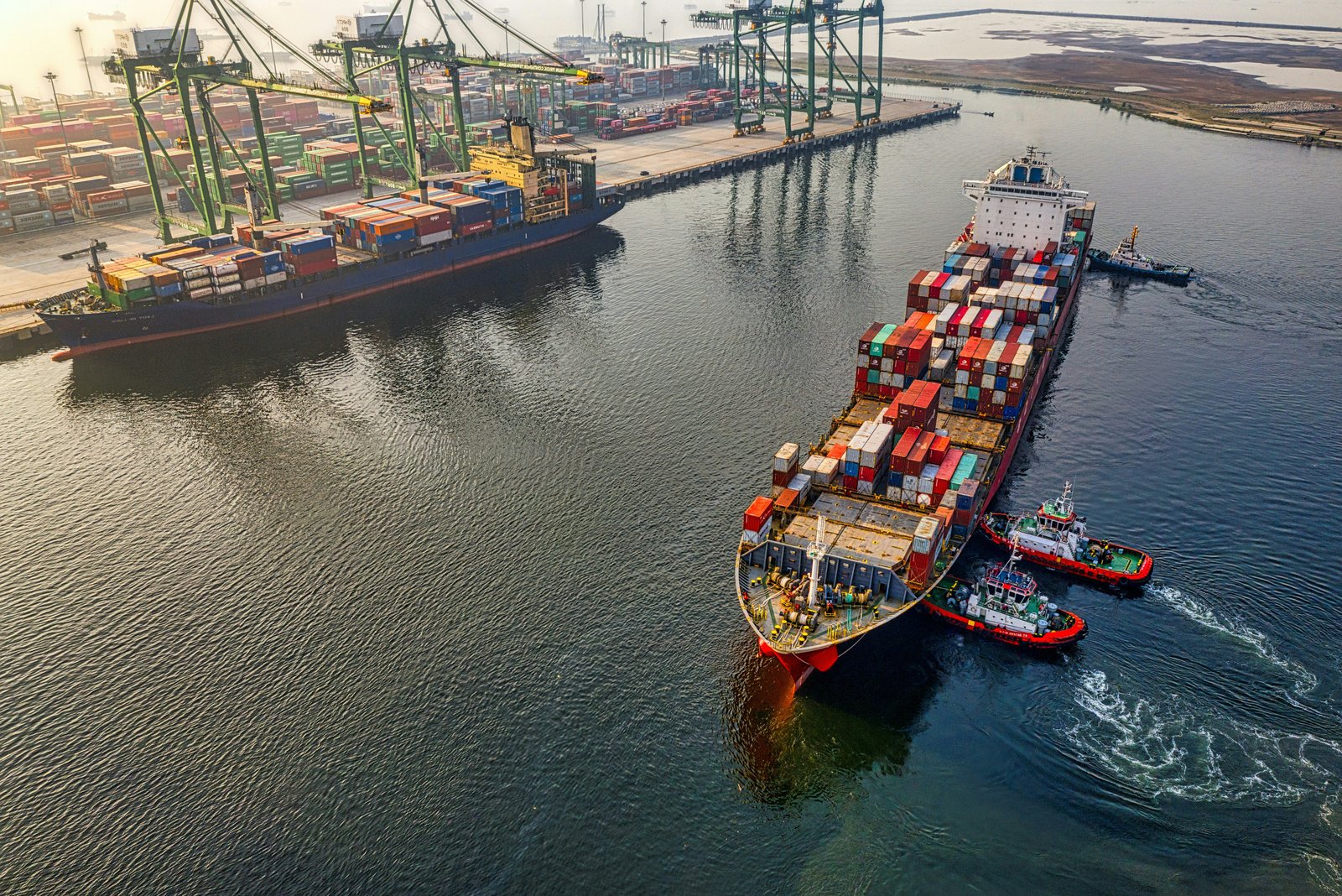 Container ship deck